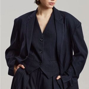 #700 COLLECTIONS FOR LE SUITE One Button Loose Fit Blazer